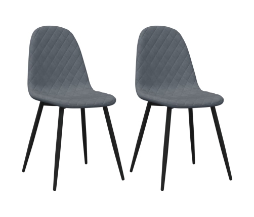 vidaXL virtuves krēsli, 2 gab., tumši pelēks samts