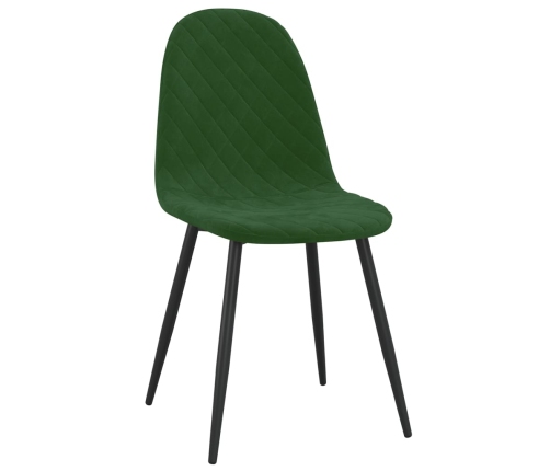 vidaXL virtuves krēsli, 2 gab., tumši zaļš samts