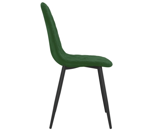 vidaXL virtuves krēsli, 2 gab., tumši zaļš samts