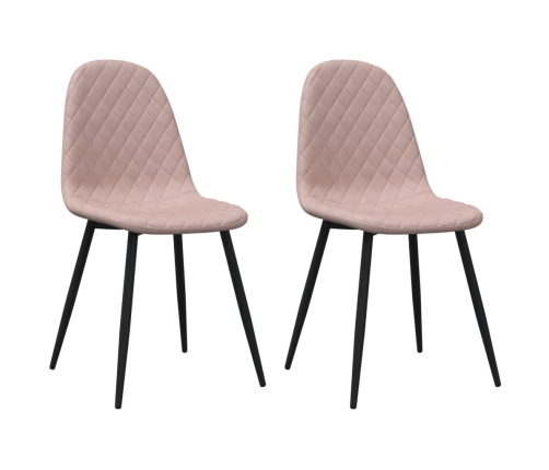 vidaXL virtuves krēsli, 2 gab., rozā samts