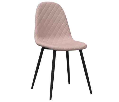 vidaXL virtuves krēsli, 2 gab., rozā samts