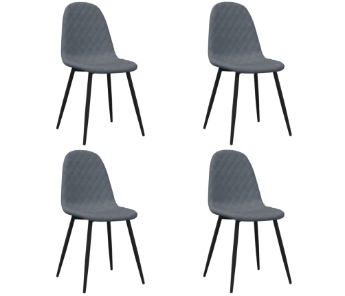 vidaXL virtuves krēsli, 4 gab., tumši pelēks samts
