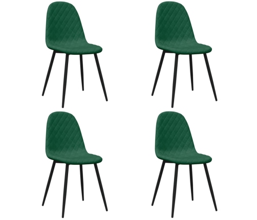 vidaXL virtuves krēsli, 4 gab., tumši zaļš samts
