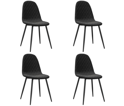 vidaXL virtuves krēsli, 4 gab., melns samts