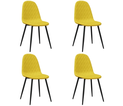 vidaXL virtuves krēsli, 4 gab., sinepju dzeltens samts