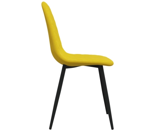 vidaXL virtuves krēsli, 4 gab., sinepju dzeltens samts