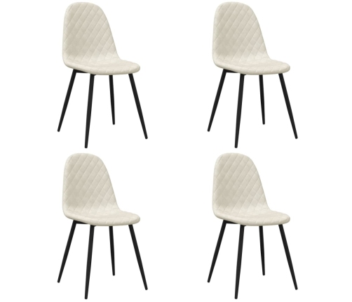vidaXL virtuves krēsli, 4 gab., krēmbalts samts