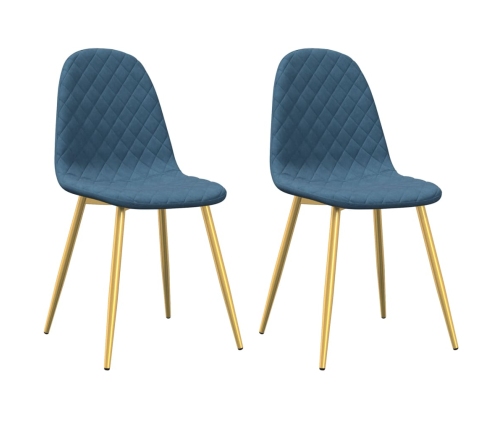 vidaXL virtuves krēsli, 2 gab., zils samts