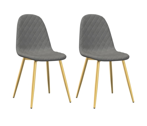 vidaXL virtuves krēsli, 2 gab., gaiši pelēks samts