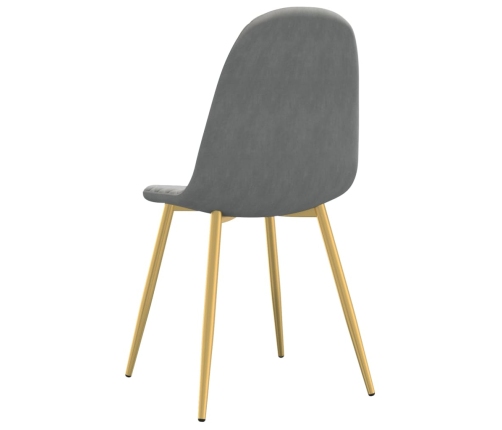 vidaXL virtuves krēsli, 2 gab., gaiši pelēks samts