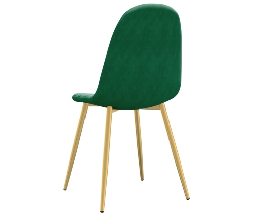 vidaXL virtuves krēsli, 2 gab., tumši zaļš samts