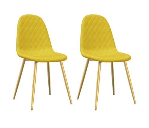 vidaXL virtuves krēsli, 2 gab., sinepju dzeltens samts