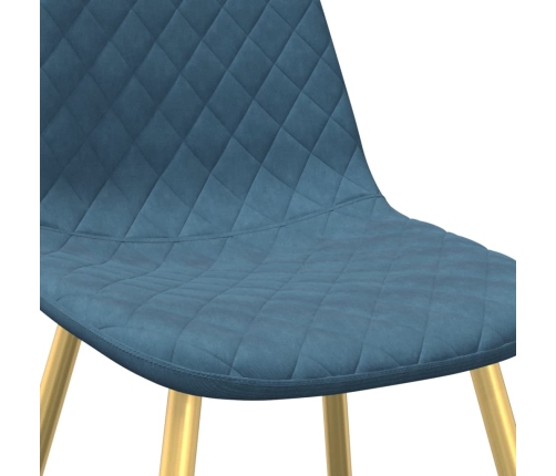 vidaXL virtuves krēsli, 4 gab., zils samts