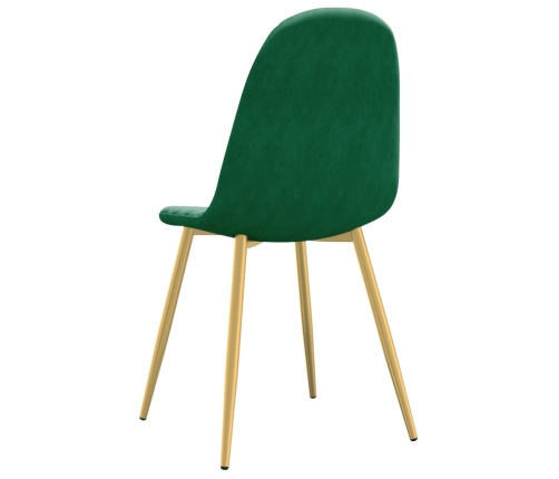 vidaXL virtuves krēsli, 4 gab., tumši zaļš samts