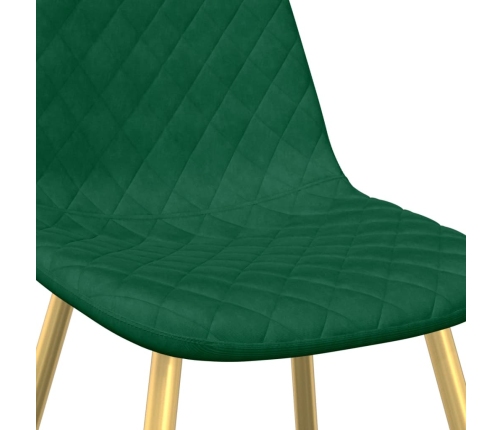 vidaXL virtuves krēsli, 4 gab., tumši zaļš samts