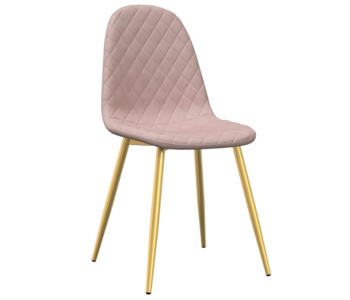 vidaXL virtuves krēsli, 4 gab., rozā samts