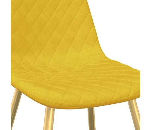 vidaXL virtuves krēsli, 4 gab., sinepju dzeltens samts