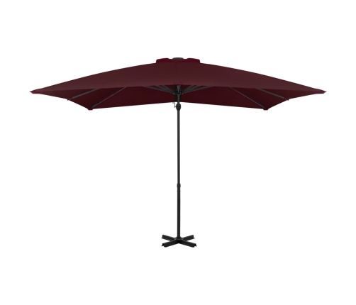 vidaXL dārza saulessargs ar alumīnija kātu, 250x250 cm, bordo sarkans