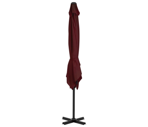 vidaXL dārza saulessargs ar alumīnija kātu, 250x250 cm, bordo sarkans