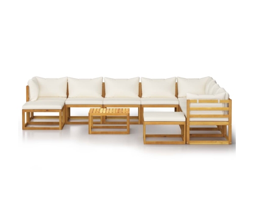 11-Daļīgs Dārza Atpūtas Mēbeļu Komplekts Ar Matračiem, Akācija Vidaxl