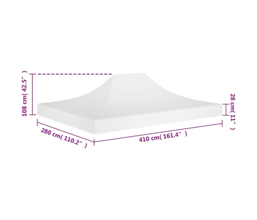 vidaXL dārza nojumes jumts, 4x3 m, balts, 270 g/m²