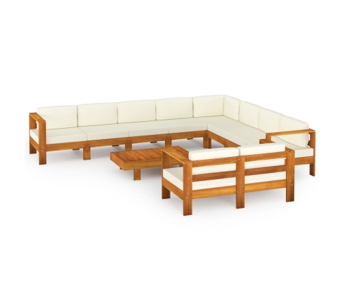 10-Daļīgs Dārza Atpūtas Mēbeļu Komplekts Ar Spilveniem, Akācija Vidaxl