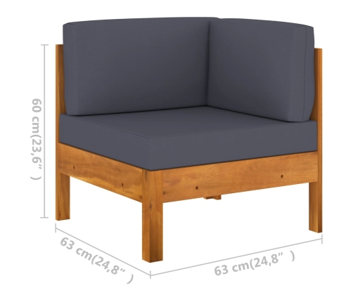 vidaXL 10-daļīgs dārza mēbeļu komplekts ar spilveniem, akācijas koks