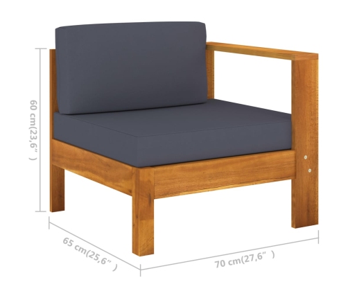 vidaXL 10-daļīgs dārza mēbeļu komplekts ar spilveniem, akācijas koks