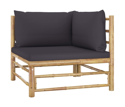 vidaXL 10-daļīgs dārza atpūtas mēbeļu komplekts ar matračiem, bambuss