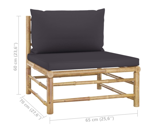 vidaXL 11-daļīgs dārza atpūtas mēbeļu komplekts ar matračiem, bambuss