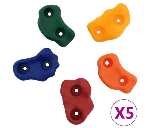 vidaXL kāpšanas sienas aizķeres ar virvi, 25 gab., daudzkrāsainas