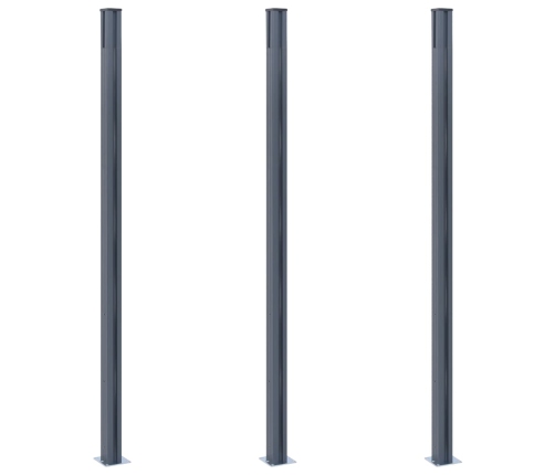 vidaXL žoga stabi, 3 gab., tumši pelēki, 185 cm, alumīnijs