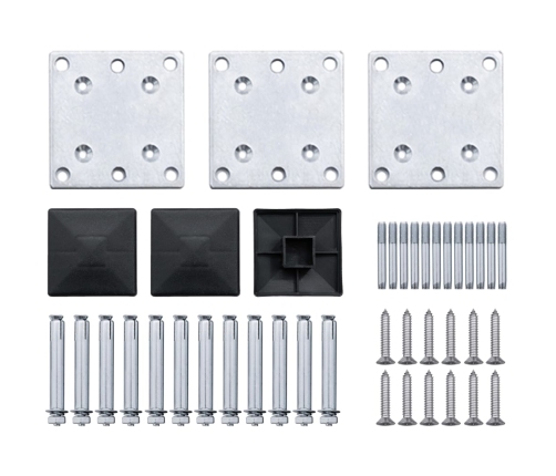 vidaXL žoga stabi, 3 gab., tumši pelēki, 185 cm, alumīnijs