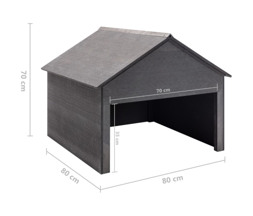 vidaXL zāles pļāvēja garāža, pelēka, 80x80x70 cm, WPC