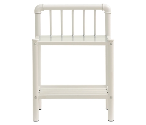 vidaXL naktsgaldiņi, 2 gab., balts metāls, caurspīdīgs stikls