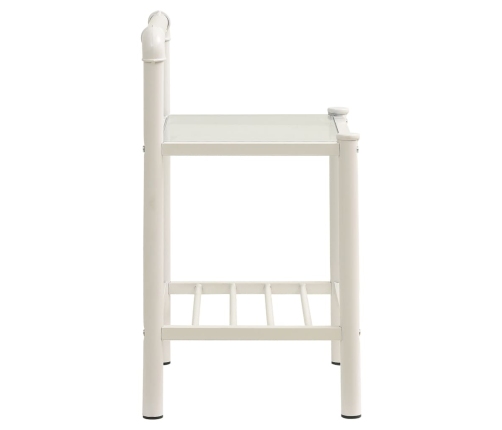 vidaXL naktsgaldiņi, 2 gab., balts metāls, caurspīdīgs stikls