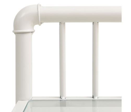 vidaXL naktsgaldiņi, 2 gab., balts metāls, caurspīdīgs stikls