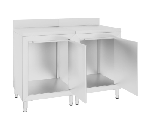 vidaXL virtuves darba galdu/skapīšu komplekts, 120x60x96 cm, tērauds