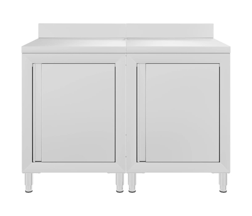 vidaXL virtuves darba galdu/skapīšu komplekts, 120x60x96 cm, tērauds