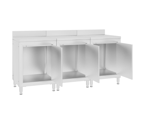 vidaXL virtuves darba galdu/skapīšu komplekts, 180x60x96 cm, tērauds