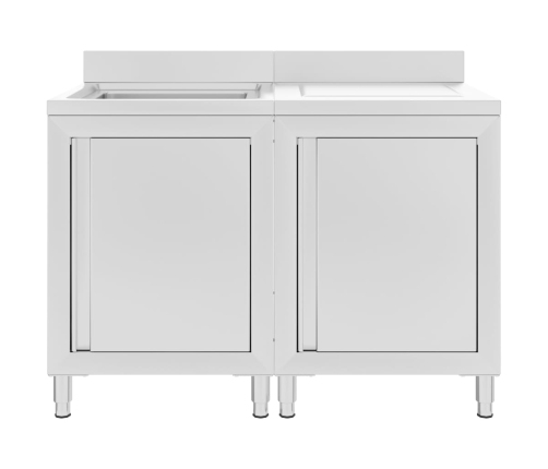 vidaXL virtuves izlietnes skapīši, 120x60x96 cm, nerūsējošs tērauds