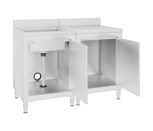 vidaXL virtuves izlietnes skapīši, 120x60x96 cm, nerūsējošs tērauds