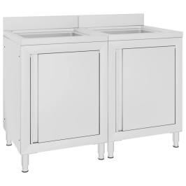 Virtuves Izlietnes Skapīši, 2 Gab., Nerūsējošs Tērauds Vidaxl