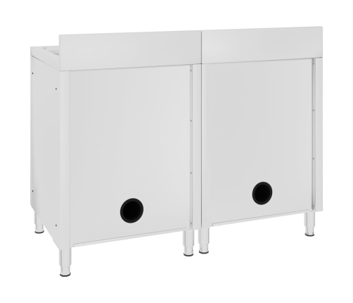 vidaXL virtuves izlietnes skapīši, 2 gab., nerūsējošs tērauds