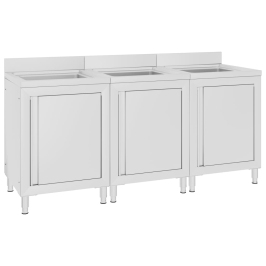 Virtuves Izlietnes Skapīši, 3 Gab., Nerūsējošs Tērauds Vidaxl