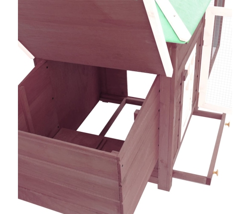 vidaXL vistu būris ar perētavu, brūns, 190x72x102 cm, egles masīvkoks