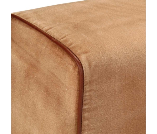 vidaXL vingrošanas buks, 160 cm, brūna dabīgā āda, akācijas masīvkoks