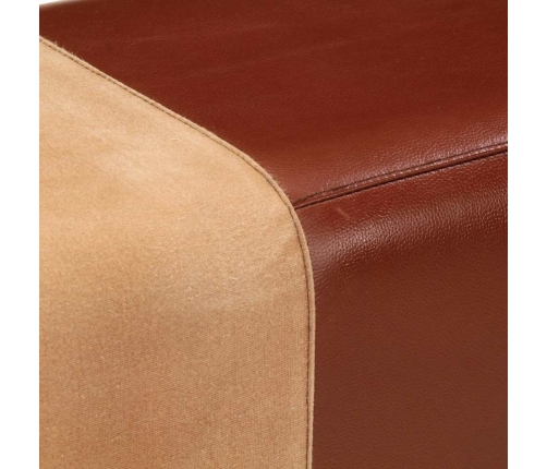 vidaXL vingrošanas buks, 160 cm, brūna dabīgā āda, akācijas masīvkoks