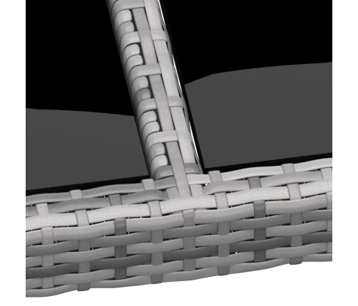 11-Daļīgs Dārza Mēbeļu Komplekts, Pelēks, Pe Rotangpalma Vidaxl