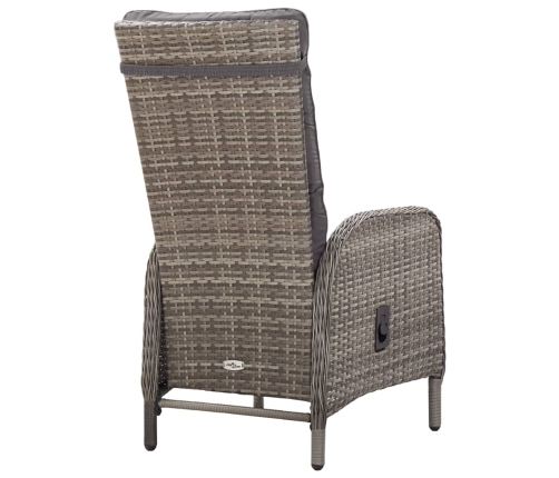 11-Daļīgs Dārza Mēbeļu Komplekts, Pelēks, Pe Rotangpalma Vidaxl